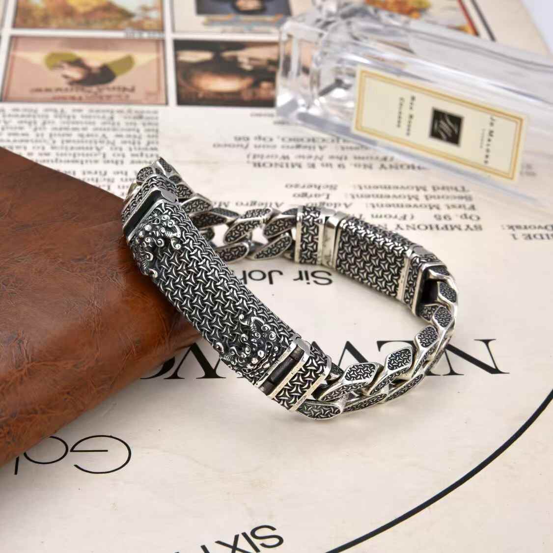 Lunari - Artisan Geometric Silver Bracelet