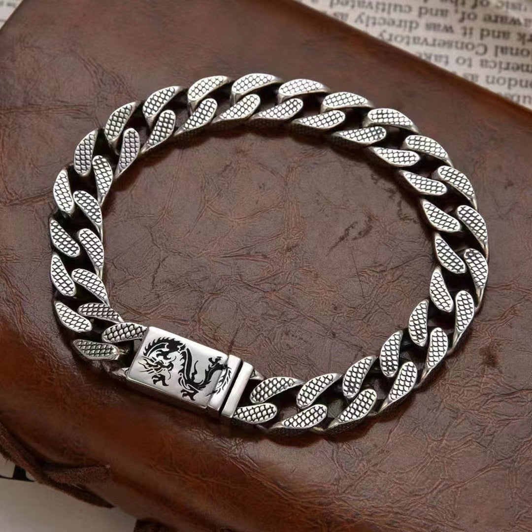 Men's Sterling Silver Dragon Bracelet ¨C Unique Silver Bracelet
