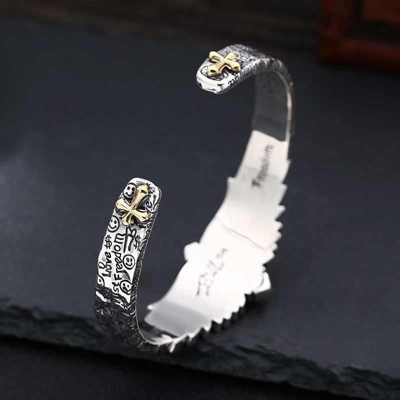 Ying - Adjustable Cross Bangle Bracelet