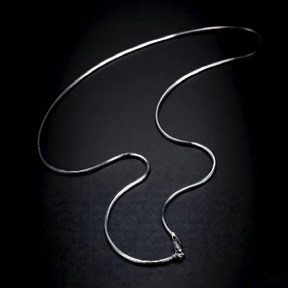 Chiclet - S925 Sterling Silver Snake Chain