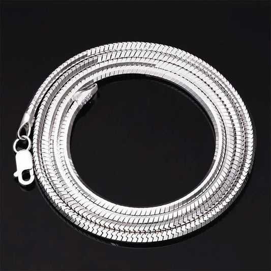 Chiclet - S925 Sterling Silver Snake Chain