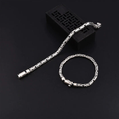 Deno - Peace Pattern Silver Bracelet