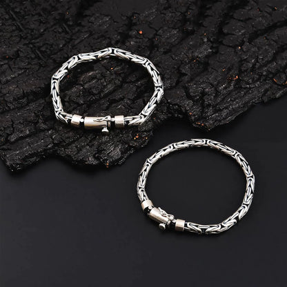 Deno - Peace Pattern Silver Bracelet