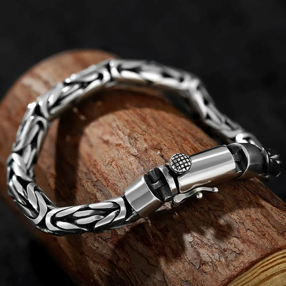 Deno - Peace Pattern Silver Bracelet