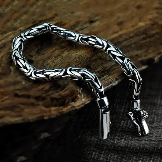 Deno - Peace Pattern Silver Bracelet