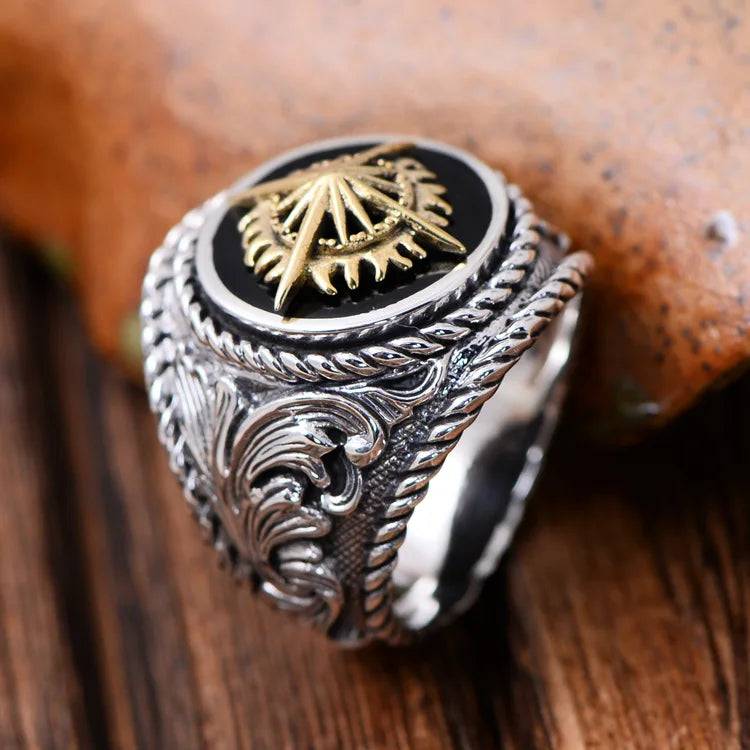 Totems Sun Flower Men Ring