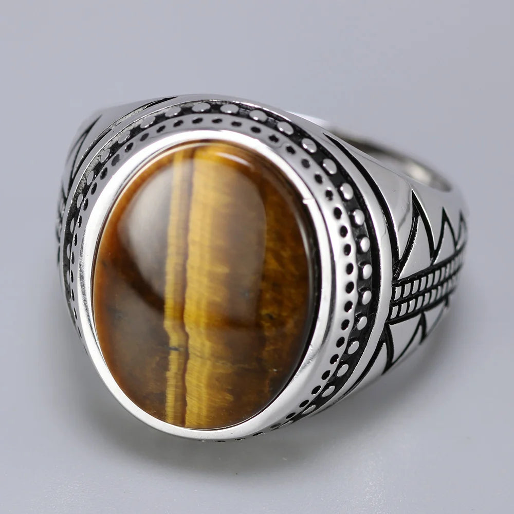 Natural Tiger Eye Stones Ring