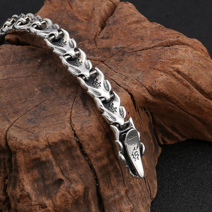 Kaedor - Dragon Clasp Silver Bracelet