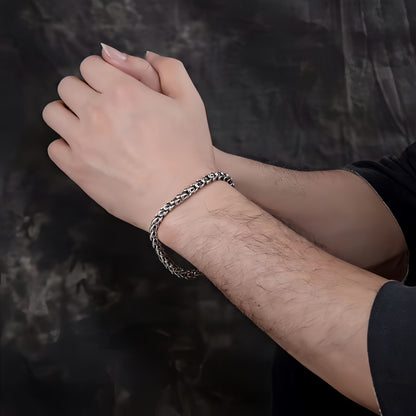 Seryo - Twin Dragon Silver Bracelet