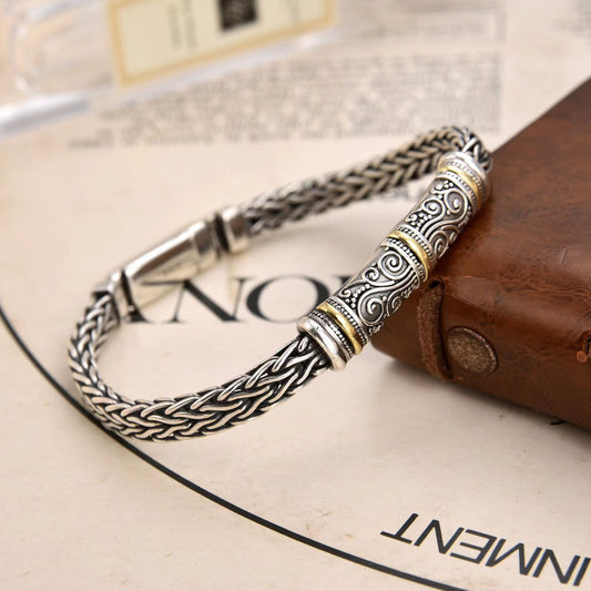 Vaynor - Woven Regal Silver Bracelet