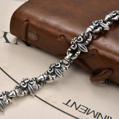 Florix - Gothic Leafwork Silver Bracelet