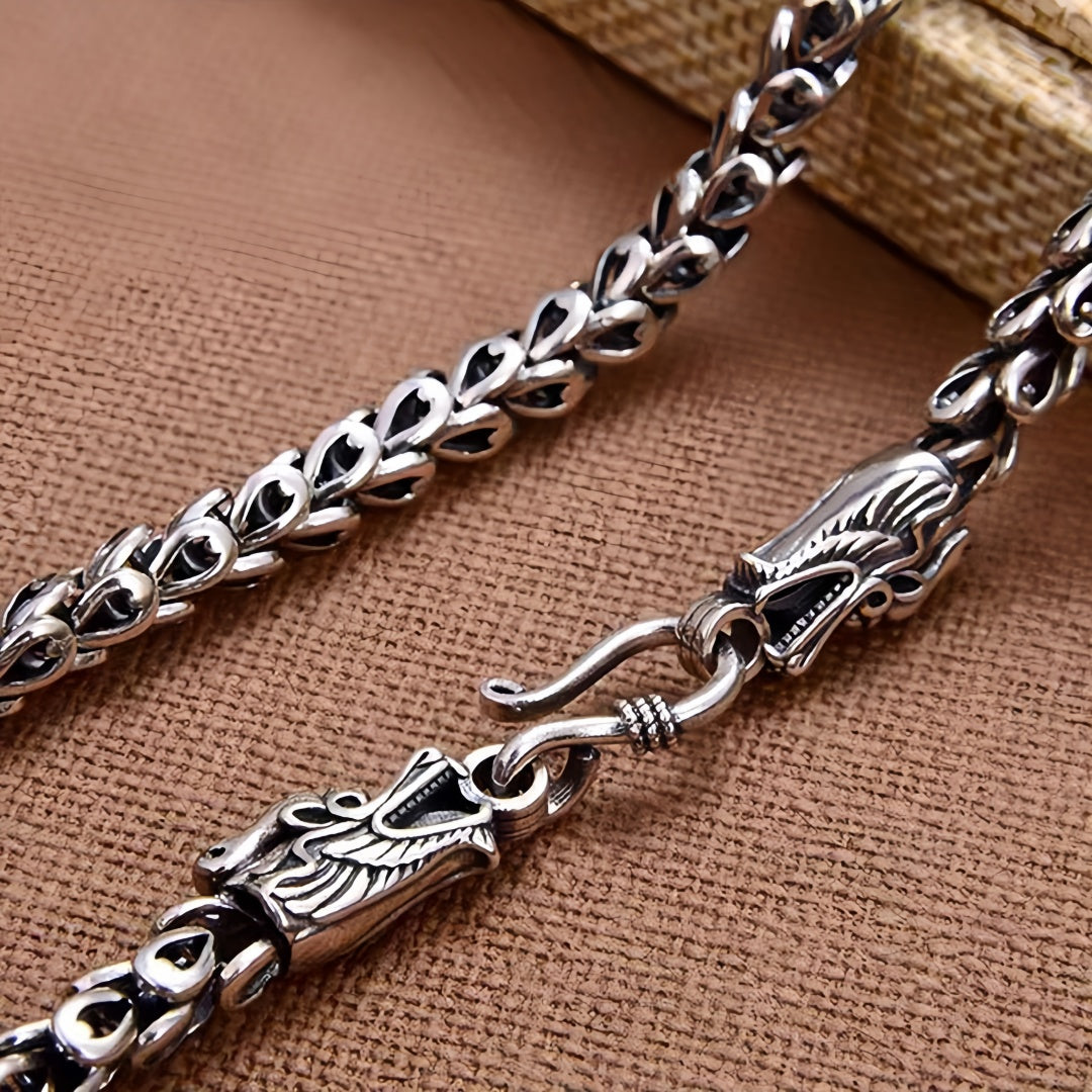 Seryo - Twin Dragon Silver Bracelet