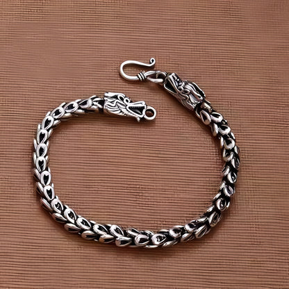 Seryo - Twin Dragon Silver Bracelet