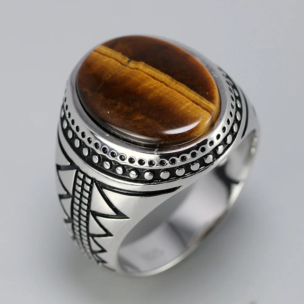 Natural Tiger Eye Stones Ring