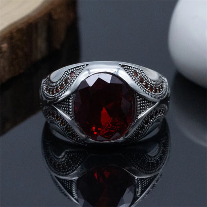 Red Cubic Zirconia Stone Ring