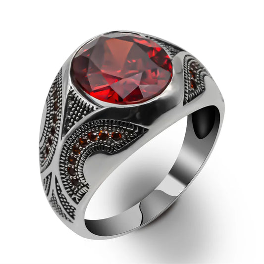 Red Cubic Zirconia Stone Ring