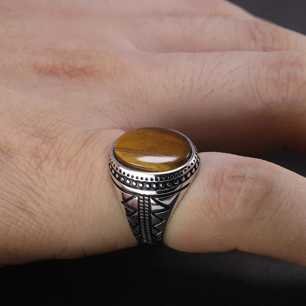 Natural Tiger Eye Stones Ring