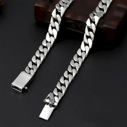 Evedy - 7mm Silver Cuban Link Chain