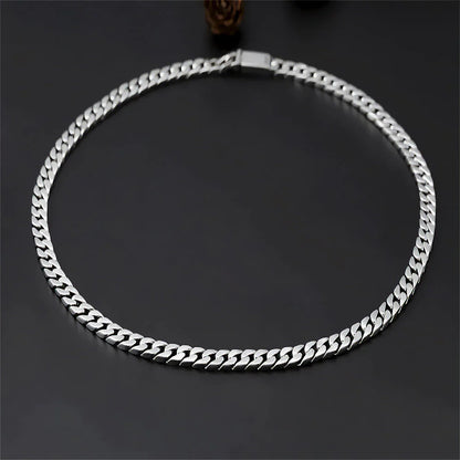 Evedy - 7mm Silver Cuban Link Chain