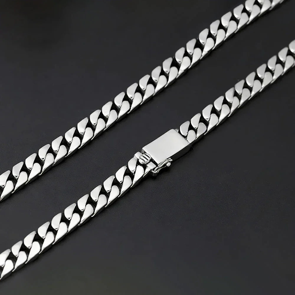 Evedy - 7mm Silver Cuban Link Chain