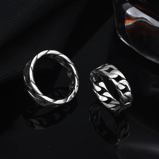 Hexie - Silver Cuban Couple Ring