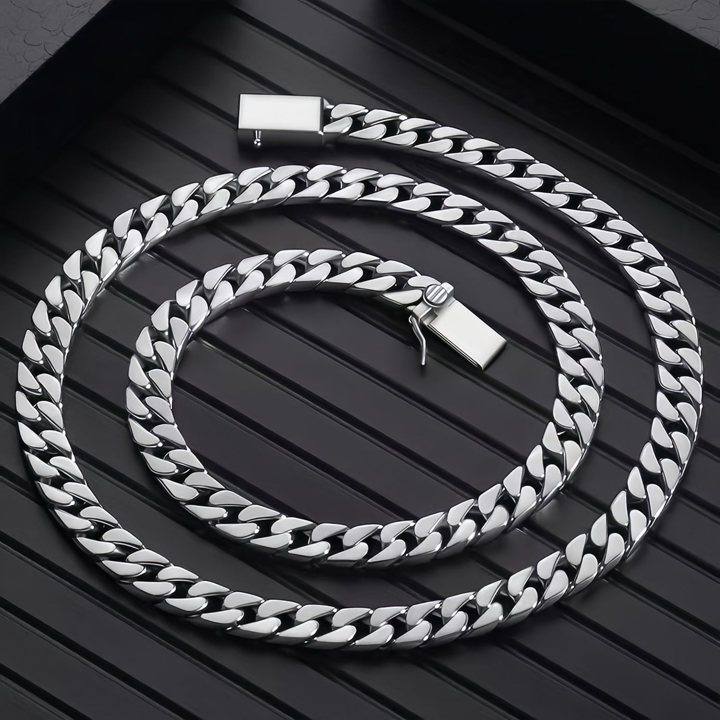 Evedy - 7mm Silver Cuban Link Chain