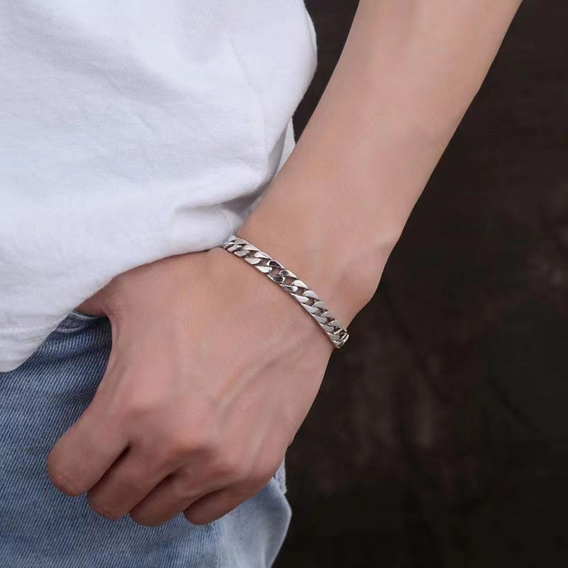 Evedy - 7mm Silver Cuban Bracelet